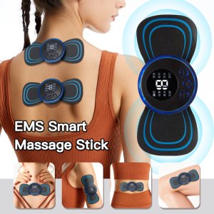 Portable Mini Electric Neck Massager Massage Sticker Cervical Massage Stimulator Pain Relief Back Meridian Massager