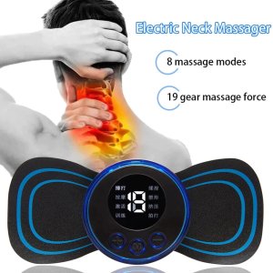 Portable Mini Electric Neck Massager Massage Sticker Cervical Massage Stimulator Pain Relief Back Meridian Massager