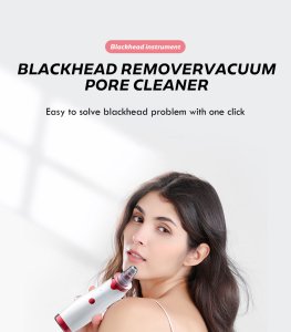 Weja Facial Cleaning 5 Tips Blackhead Remover Electric Vacuum Suction Blackhead Acne Extractor Pores Deeply Cleaning Tool Multifunctional Skin Care Beauty Device MR278W-B