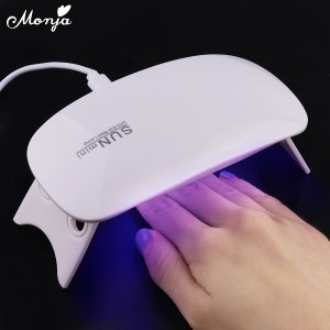 Monja 6W Nail Art Dryer LED UV Lamp Portable Micro Nail Art UV Varnish Curing Machine For Home Use USB Charging Manicure Tool