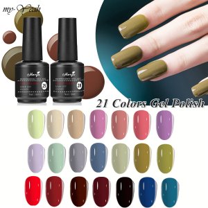 Monja 21 Colors 10ml Nail Art Gel Polish Pure Color UV LED Painting Gel Quick Drying Soak Off UV Varnish Makeup Beauty Tools