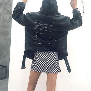 IELGY Korean black and white lattice A skirt bag hip skirt female