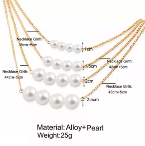 Simple 4 Step Pearl Necklace Women Dating Wedding Travelling