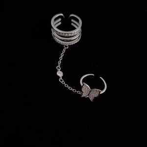 Double Finger Chain Rings for Women