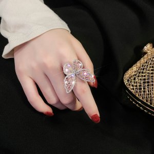 Trendy Shining Butterfly Adjustable Opening Ring For Women