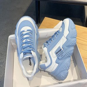 IELGY Net red color old shoes women's thick bottom show feet small ulzzang sneakers