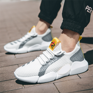 Sneakers for Mens 2023 Trendy Casual Shoes Comfortable Breathable Lace-up Ash Sneakers Color-Black