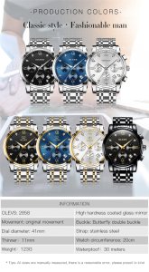 OLEVS 5695 European and American fashion waterproof Men's Quartz Watch