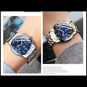 FNGEEN Men Watch Bussiness Stainless Steel Luxury Waterproof Quartz Watch