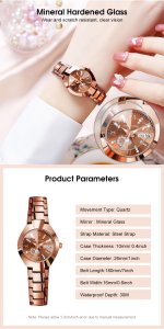 LouisWill Ladies Watch Fashion Quartz Watch Diamond Watches Steel Strap Watches 30M Waterproof Watch Thin Strap Watch Roman Numerals Dial Watches Luxury Design Watch Wristwatch With Dual Calender
