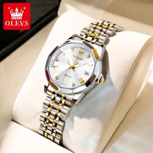 Olevs 9931 new luxury fashion stainless steel imported waterproof quartz movement wrist-watch for women