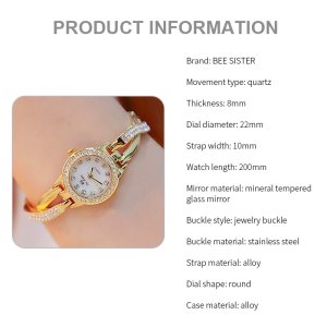 BS Steel Belt Full Diamond Exquisite Ladies Watch Waterproof Watch For Women