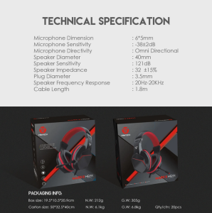 FANTECH MARS II HQ54 WIRED GAMING HEADSET FOR MULTI-PLATFORM COMPATIBILITY PC, XBOX, and PS, MOBILE, PC AND LAPTOP.