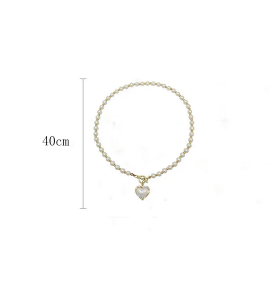 Elegant Pearl Necklace For Women Heart Pendant Necklaces Luxury Imitation Pearls Chain Necklaces Korean Jewelry Girls Gifts