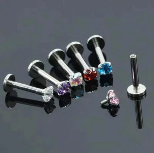 3Pcs 16G Stainless Steel Labret Piercing Jewelry Crystal CZ Monroe Nose Lip Studs Helix Tragus Conch Cartilage Earrings 6/8/10mm