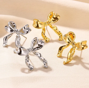 1pair/set Exquisite Elegant Bowknot Earring for Women Fashion Bow Earrings Simple Color Ear Stud Jewelry