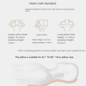 100% Cotton White bounce back pillow solid color soft comfortable Bedroom Bed pillow 5star hotel home Single Adult Pillow