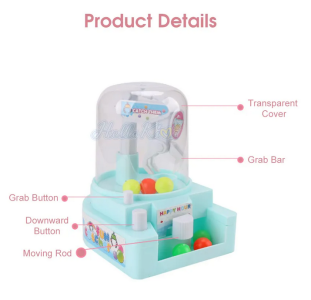 HelloKimi Mini Claw M achine Kids Grab Ball Candy Doll Machine Candy Catcher Gum Crane Kids Party Toys Role Play Baby Toys Desktop Claw Baby Children Crane
