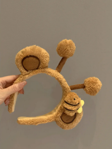 Cute Bee Hair Band Animal Creative Plush Cartoon Headwear Super Cute Wash Hair Card Funny Photo Show Headband
