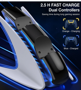 BEBONCOOL Dual Controller Charger For PS5 Charging Dock Station For Playstation 5 Dualsense Controllers with USB C Cable For PS5