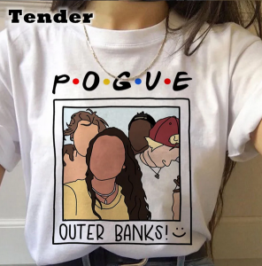 90s Graphic Pogue Life Outer Banks T Shirt Women Ullzang Funny Cartoon T-shirt Aesthetic Summer Tshirt Harajuku Top Tees Female