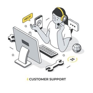 Customer Support Isometric Scene