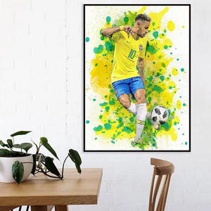 Watercolor Soccer Star Wall Art Poster World Famous Idol Home Decor Canvas Painting Mural Collection Pictures Print Artwork Gift