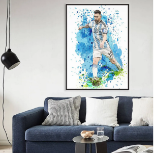 Watercolor Soccer Star Wall Art Poster World Famous Idol Home Decor Canvas Painting Mural Collection Pictures Print Artwork Gift