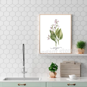 Herb Collection Art Prints Watercolor Poster Oregano Sage Rosemary Basil Thyme Canvas Painting Kitchen Wall Pictures Decor