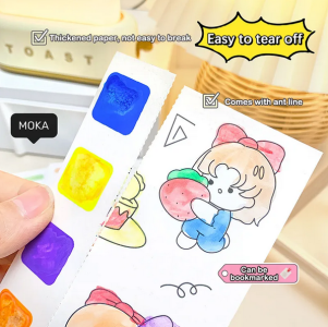 Kindergarten Kids Gift Children's Watercolor Coloring Book Sticky Note Graffiti Portable Water Painting Book With Watercolor Pen
