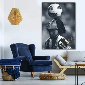 Watercolor Soccer Star Wall Art Poster World Renowned Idol Home Decor High Quality Canvas Painting Mural Collection Unique Pictu