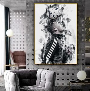 Watercolor Soccer Star Wall Art Poster World Renowned Idol Home Decor High Quality Canvas Painting Mural Collection Unique Pictu