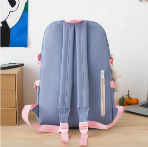 Cross-Border Middle School College Students Bag Female Large Capacity Primary School Student Backpack New Backpack Five-Piece Set Wholesale