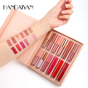 HANDAIYAN 12 Colors 2.5ml Lip Gloss Set Matte Pearlescent Non-Sticky Lip Glaze Lipstick