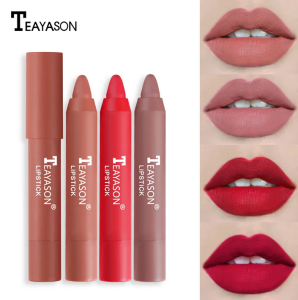 Waterproof Matte Velvet Lipstick Pencil Red Brown Pigments Makeup Long Lasting Profissional Lip Tint Makeup 12 Colors