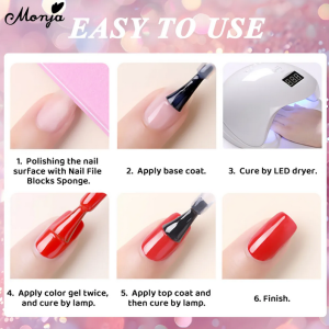 Monja 8ml Plastic Bottle Pure Color UV LED Nail Gel Polish Varnish Soak-off Nail Art Gel DIY Painting Manicure Tool