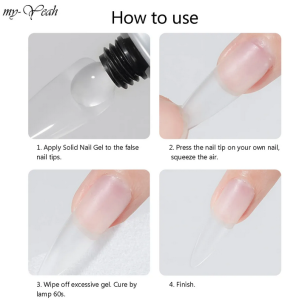 Myyeah 30g Solid Non Stick Nail UV Builder Gel for Fake Tips Extension Adhesive Clear Glue Acrylic Fast Drying Nail Art Tools
