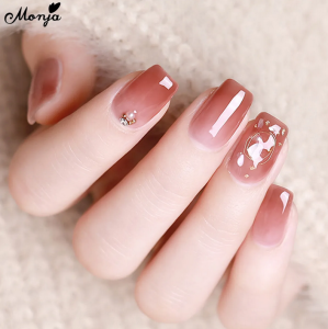 Monja 16 Colors Jelly Translucent Nail Gel Polish 7.3ML Glitter Varnish Hybrid Manicure Soak Off UV Gel DIY Nail Art Design