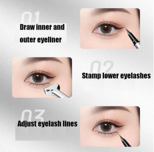 New Upgraded Waterproof Lower Lash Stamp Set Easy to Use Portable Lower Lash Stamp with Ink Quick Dry 0.01mm tip Silicone Eyelash Stamp
