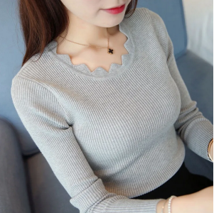 Casual Solid Sweater Women Knitted Slim White Pullover Long Sleeve Tops 2024 Autumn Winter Butterfly Neck Jumper Female