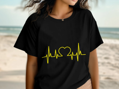 Love Heart Good Quality Short Sleeve T Shirt For Women Jersey Fabric