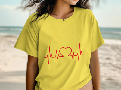 Love Heart Good Quality Short Sleeve T Shirt For Women Jersey Fabric