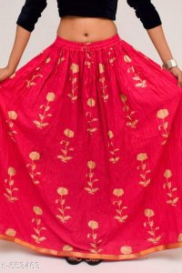Ladies Rayon Jaipuri Printed Long Skirts Vol 1