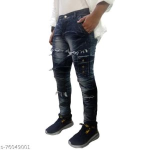 Men Cotton Blend Jeans