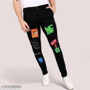 Men Denim Slim Fit Black Jeans