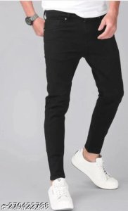 Men Polycotton Black Jeans