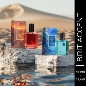 BRIT ACCENT Combo Pack Of 2|Depth Of Ocean-Canyon|Parfum|Long-Lasting|Specially Currated| Eau de Toilette - 100 ml (For Men & Women)