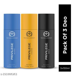 THE MAN COMPANY Men Set of 3 Privilege Body Sprays - 150 ml each