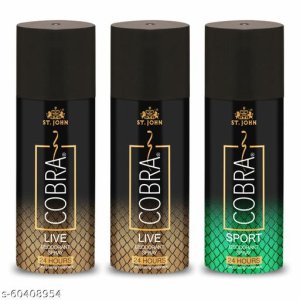 ST.JOHN Cobra Perfume Body Spray For Men & Women | 24 Hrs Long Lasting Deodorant Live & Cool 150 ml  Perfume Body Spray  (300 ml,  Pack of 2)