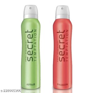Secret Temptation Affair and Passion Deodorant Spray for Women, Pack of 2 (150ml each)